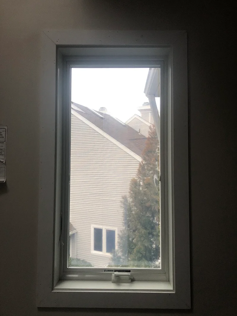 Interior view of an Andersen 400 Series single casement installed by Window Solutions Plus in Scarsdale, NY